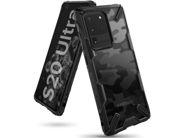 Samsung Galaxy S20 Ultra Case (6.9"), Ringke [Fusion-X] PC + TPU Cover- Camo Black