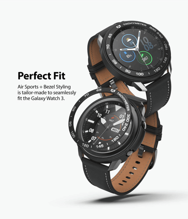 Galaxy Watch 3 45mm Ringke Air Sports + Bezel Styling Combo Pack Black - Image 3