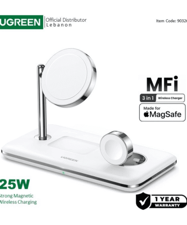 UGREEN 25W 3 In 1 MagSafe Fast Wireless Charging Station Or Magnetic for Apple Watch iPhone & Air pods
