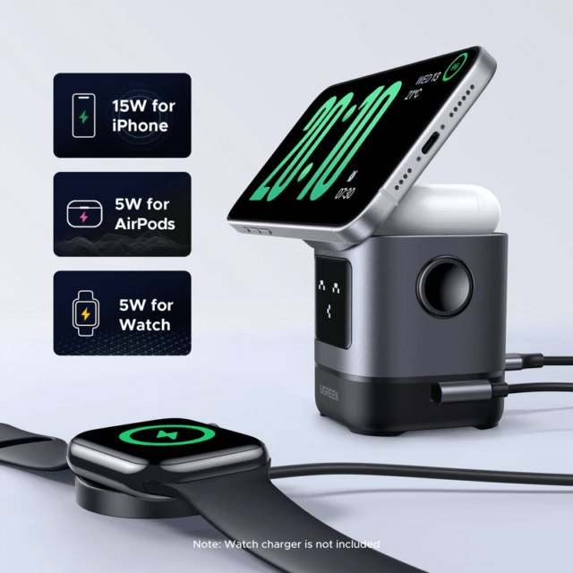 UGREEN Uno 2in1 Magnetic Wireless Charger 15W - Image 4