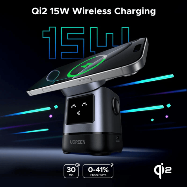 UGREEN Uno 2in1 Magnetic Wireless Charger 15W - Image 2