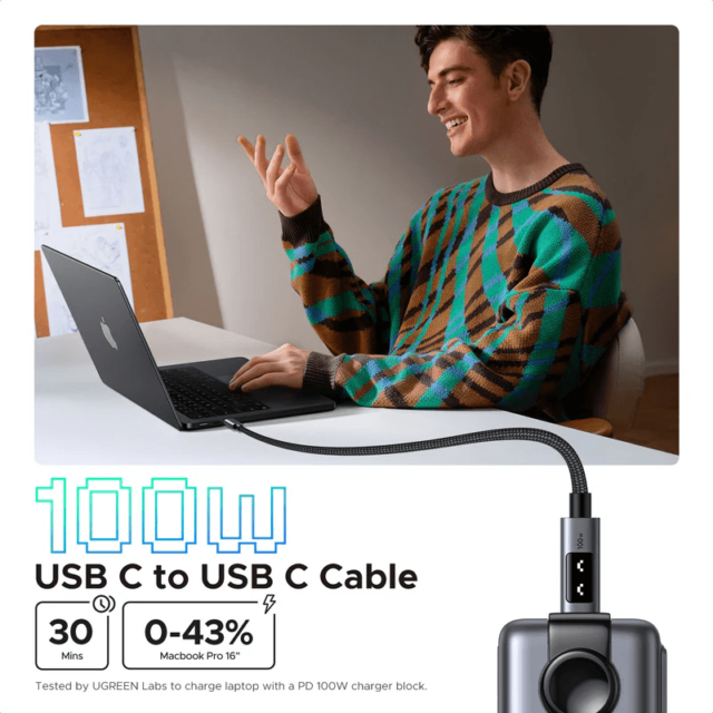 UGREEN Uno USB-C to USB-C Cable 100W - Image 2