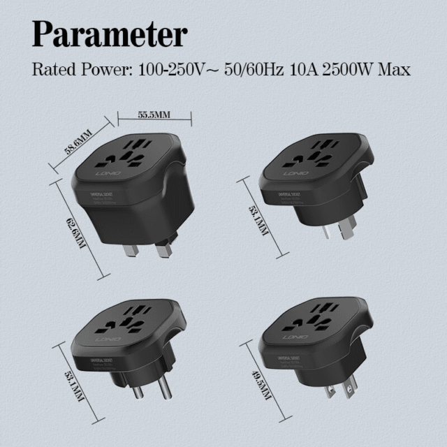 LDNIO Z7 2500W Universal Adapter EU Plug - Image 3