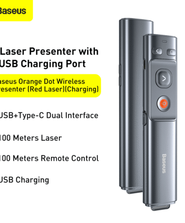 Baseus Orange Dot Wireless Presenter Red Laser Grey
