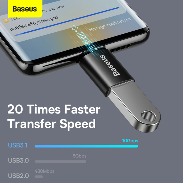 Baseus Adapter OTG Type C MALE to USB Adapter Female Converter USB 3.1 - Image 3