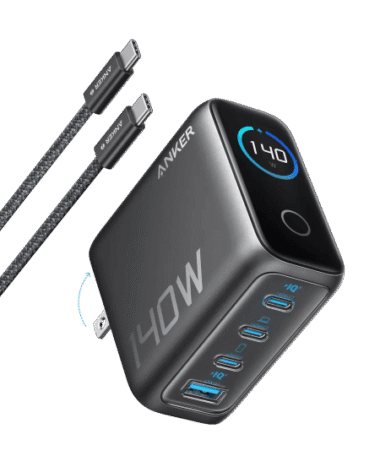 Anker Prime Charger 140W 4 Ports GaN with USB C Cable