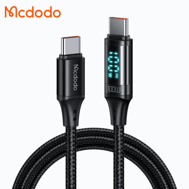 MCDODO CA3601 USBC to USBC Charging Cable 5A PD 100W 1.2m Auto Power Display